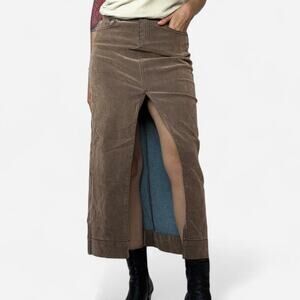 Urban outfitters brown flocked skirt